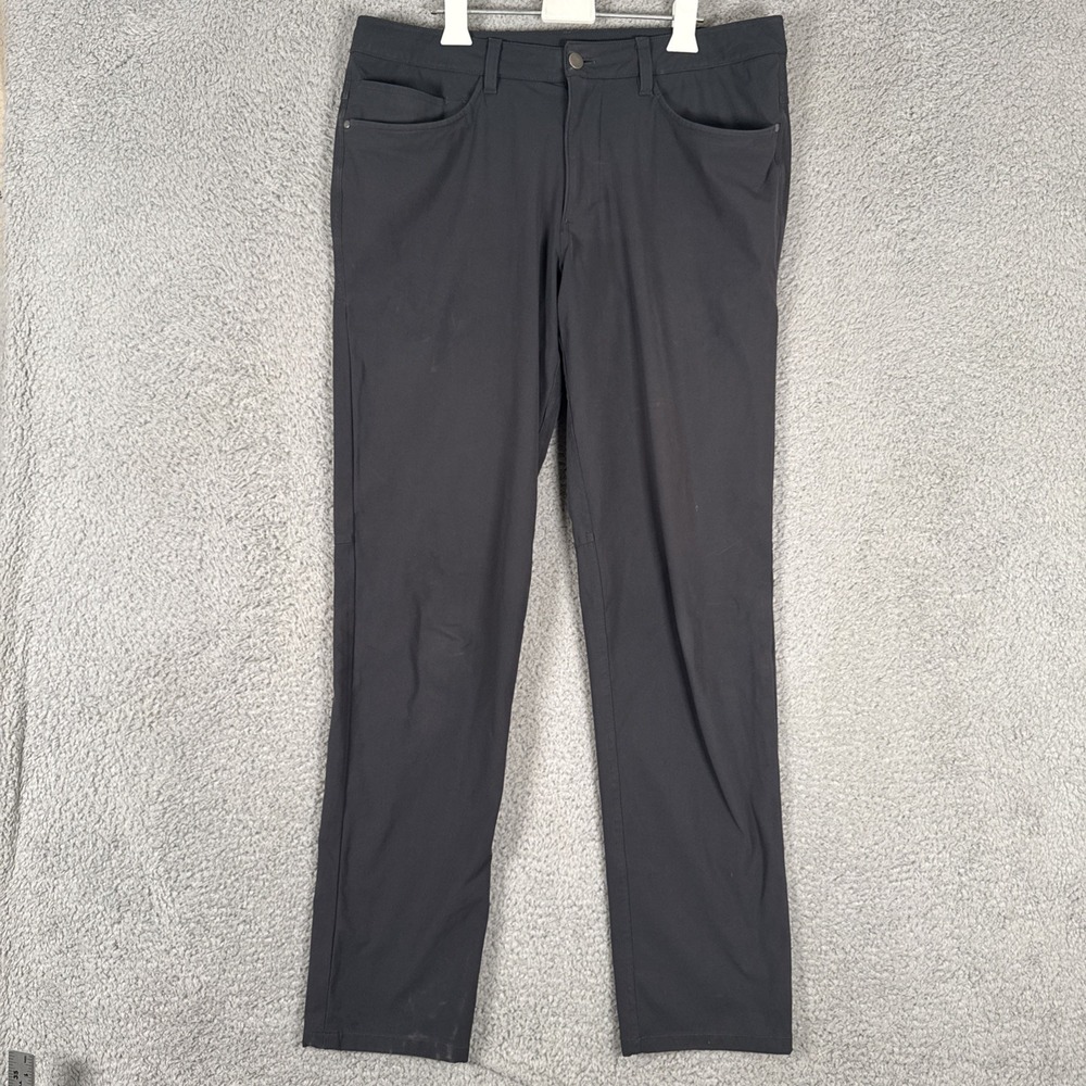 Lululemon ABC Classic-Fit Pants Mens 33 (36x32) Gray Chino Warpstreme *READ HOLE